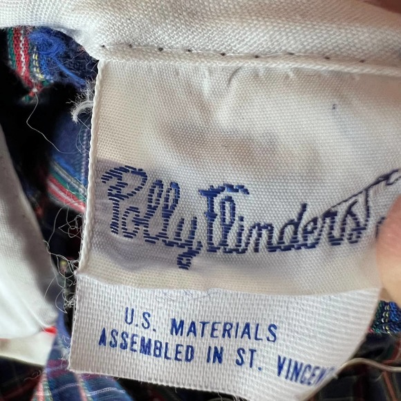 Polly Flinders Red Blue Nautical 4th July Short Sleeve Ruffle Dress 3T Vintage - Picture 6 of 7